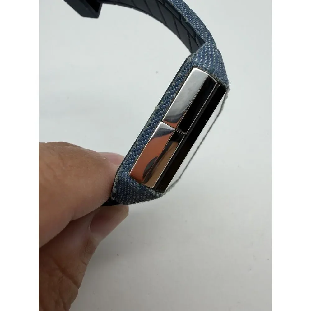 DIESEL DZ1713 Watch Denim Color Silicone Strap Good Condition New Battery